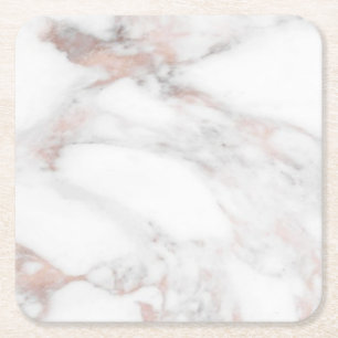 Roos Gold Marble Sjabloon Trendy Elegant Kartonnen Onderzetters