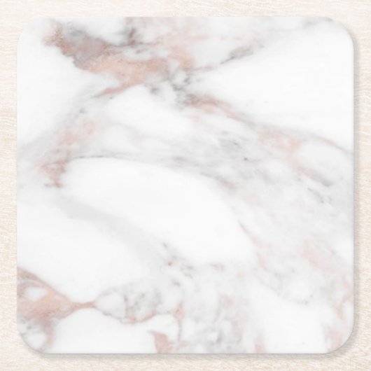 Roos Gold Marble Sjabloon Trendy Elegant Kartonnen Onderzetters (Voorkant)