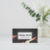 Roos Gold Marble | Slank donker metaal Visitekaartje (Staand voorkant)