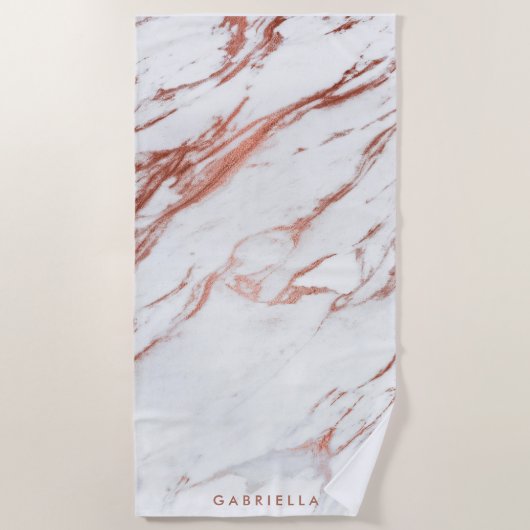 Roos Gold Marble Strandlaken (Voorkant)