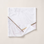Roos Gold Marble Swirl & Blush Pink Bronze Glam Bad Handdoek (Wasdoekje)