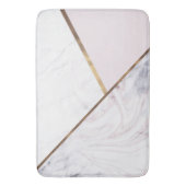 Roos Gold Marble Swirl & Blush Pink Bronze Glam Badmat (Voorkant Verticaal)