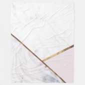 Roos Gold Marble Swirl & Blush Pink Bronze Glam Fleece Deken (Voorkant)
