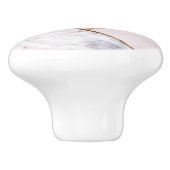 Roos Gold Marble Swirl & Blush Pink Bronze Glam Keramische Knop (Zijkant)