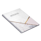 Roos Gold Marble Swirl & Blush Pink Bronze Glam Notitieboek (Rechterzijde)