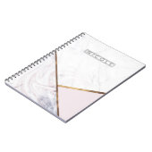 Roos Gold Marble Swirl & Blush Pink Bronze Glam Notitieboek (Linkerzijde)