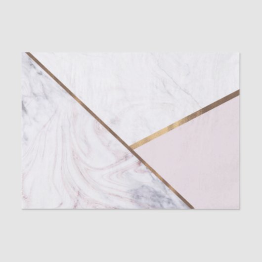 Roos Gold Marble Swirl & Blush Pink Bronze Glam Tissuepapier (Voorkant)