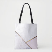 Roos Gold Marble Swirl & Blush Pink Bronze Glam Tote Bag (Voorkant)