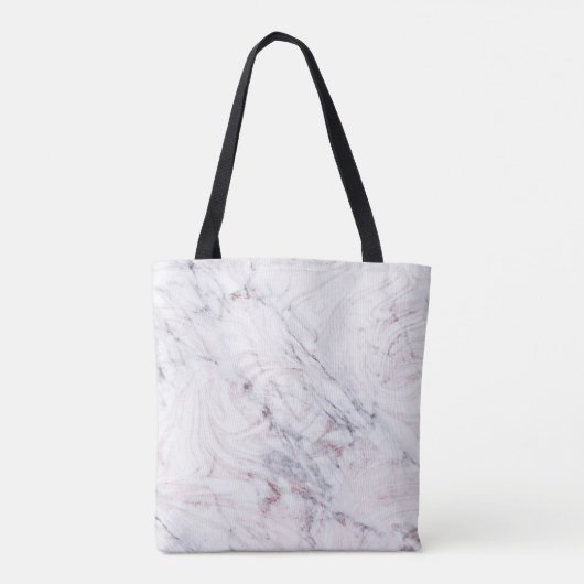 Roos Gold Marble Swirl & Blush Pink Bronze Glam Tote Bag (Achterkant)