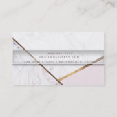 Roos Gold Marble Swirl & Blush Pink Bronze Glam Visitekaartje (Achterkant)