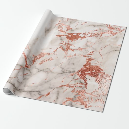Roos Gold Marble Texture 2 Cadeaupapier (Uitgerold)