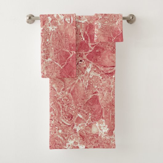 Roos Gold Marble Texture Bad Handdoek (Insitu)