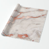 Roos Gold Marble Texture Cadeaupapier (Uitgerold)