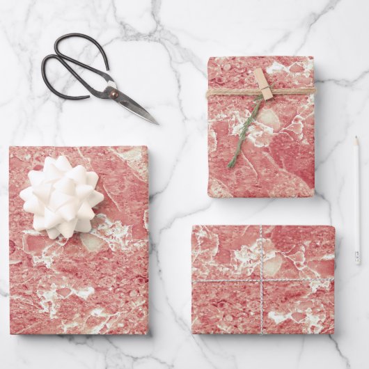 Roos Gold Marble Texture Inpakpapier Vel (Voorkant)