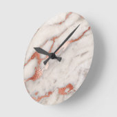 Roos Gold Marble Texture Ronde Klok (Hoek)
