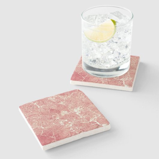 Roos Gold Marble Texture Stenen Onderzetter (Zijkant)