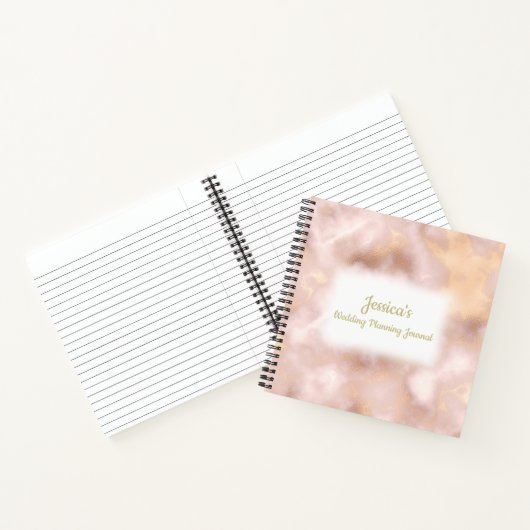 Roos Gold Marble Wedding Planner Notitieboek (Binnen)