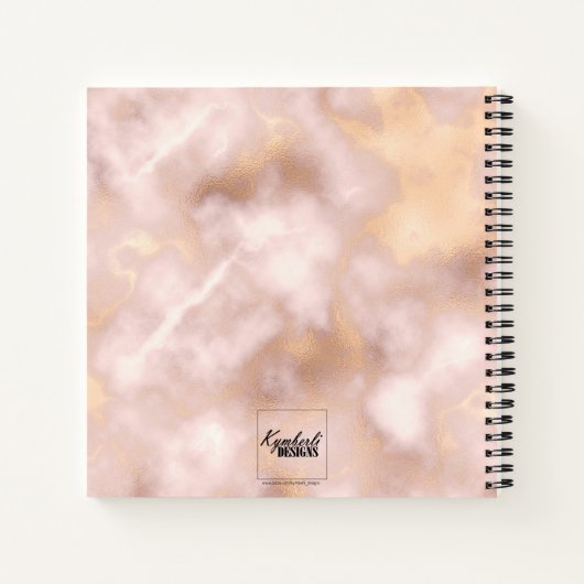 Roos Gold Marble Wedding Planner Notitieboek (Achterkant)