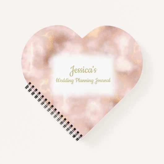  Roos Gold Marble Wedding Planner Notitieboek (Voorkant)