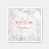 Roos-Gold Marble Welcome Typografie Servet (Voorkant)