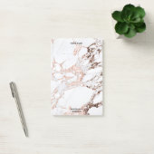 Roos Gold Marble White Grey Copper Lux Name Advert Post-it® Notes (Kantoor)
