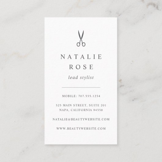 Roos Gold Marquee Haarstylist Visitekaartje (Achterkant)