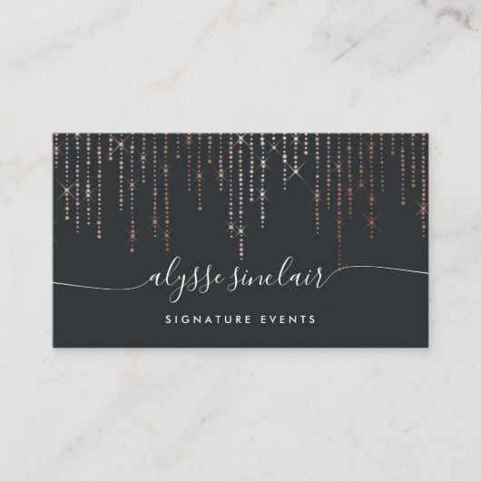 Roos Gold Marquee Signature Calligraphy Script Visitekaartje (Voorkant)