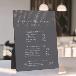 Roos Gold Marquee | Weergave van prijzen en servic Fotoplaat