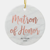 Roos Gold Matron van eerwaarde gepersonaliseerde F Keramisch Ornament (Voorkant)
