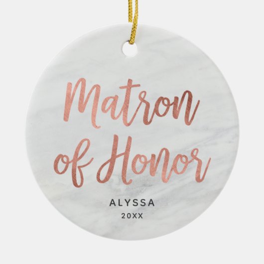 Roos Gold Matron van eerwaarde gepersonaliseerde F Keramisch Ornament (Voorkant)