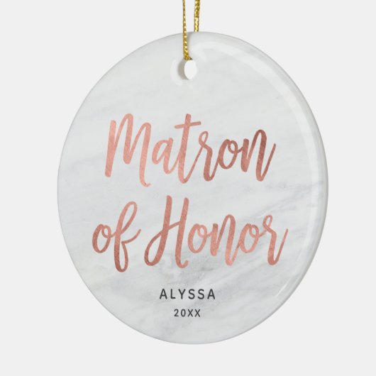 Roos Gold Matron van eerwaarde gepersonaliseerde F Keramisch Ornament (Links)