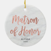 Roos Gold Matron van eerwaarde gepersonaliseerde F Keramisch Ornament (Achterkant)