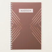Roos Gold Mauve Modern Geometrisch Gepersonaliseer Planner (Voorkant)