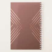 Roos Gold Mauve Modern Geometrisch Gepersonaliseer Planner (Achterkant)
