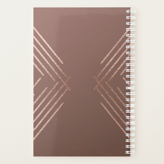 Roos Gold Mauve Modern Geometrisch Gepersonaliseer Planner (Achterkant)