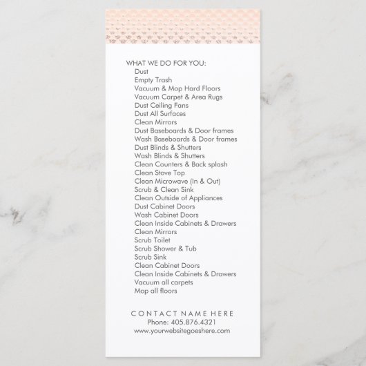  Roos Gold Menu-rackkaart Menu (Achterkant)