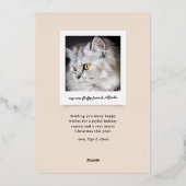 Roos Gold Meowy-kerstklep Folie Feestdagenkaart (Achterkant)