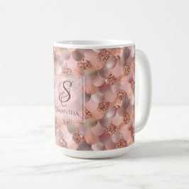  Roos Gold Mermaid Monogram Koffiemok