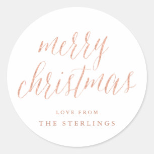 Roos Gold Merry Christmas Holiday Sticker