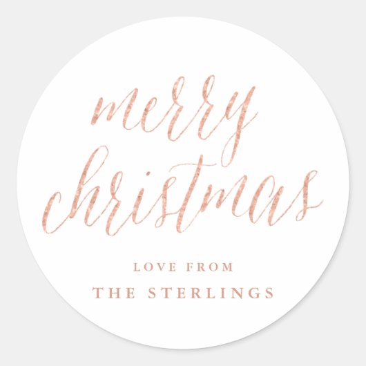 Roos Gold Merry Christmas Holiday Sticker (Voorkant)