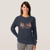 Roos Gold Merry Christmas Tree Vakantie T-shirt (Voorkant volledig)