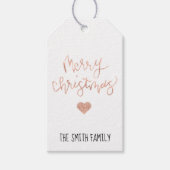 Roos Gold Merry-kerstcadeau Label Cadeaulabel (Voorkant)