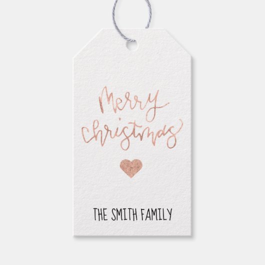 Roos Gold Merry-kerstcadeau Label Cadeaulabel (Voorkant)