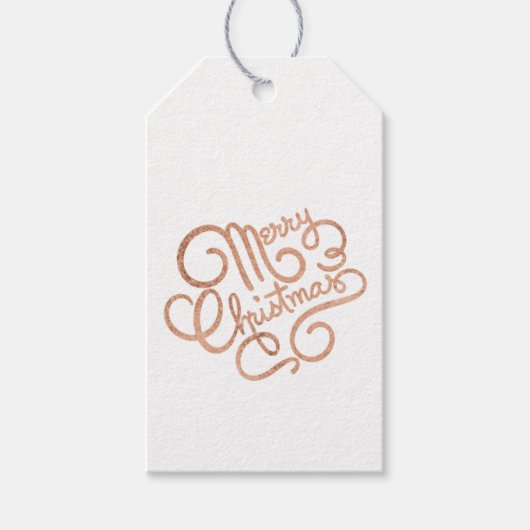 Roos Gold Merry-kerstcadeau Label Cadeaulabel (Voorkant)