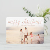 Roos Gold Merry-kerstcadeaukaart Feestdagenkaart (Staand voorkant)