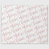 Roos Gold Merry-kerstkalligrafie Cadeaupapier (Vlak)
