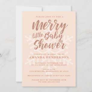 Roos Gold Merry Little Baby shower Invitation Kaart