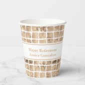 Roos Gold Messy Squares Geometrisch Verjaardagsfee Papieren Bekers (Achterkant)