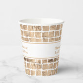 Roos Gold Messy Squares Geometrisch Verjaardagsfee Papieren Bekers (Links)