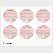 Roos Gold met etiket van het Logo-ingrediënt (Vel)